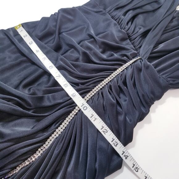 Vintage Susan Roselli for Vijack Black Satin Rhinestones Party Cocktail Dress - Picture 9 of 15